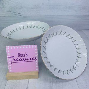 Vintage Royal M By Yamaka Japan DELMAR Gold Swirl China Pasta Soup Bowls Set 2